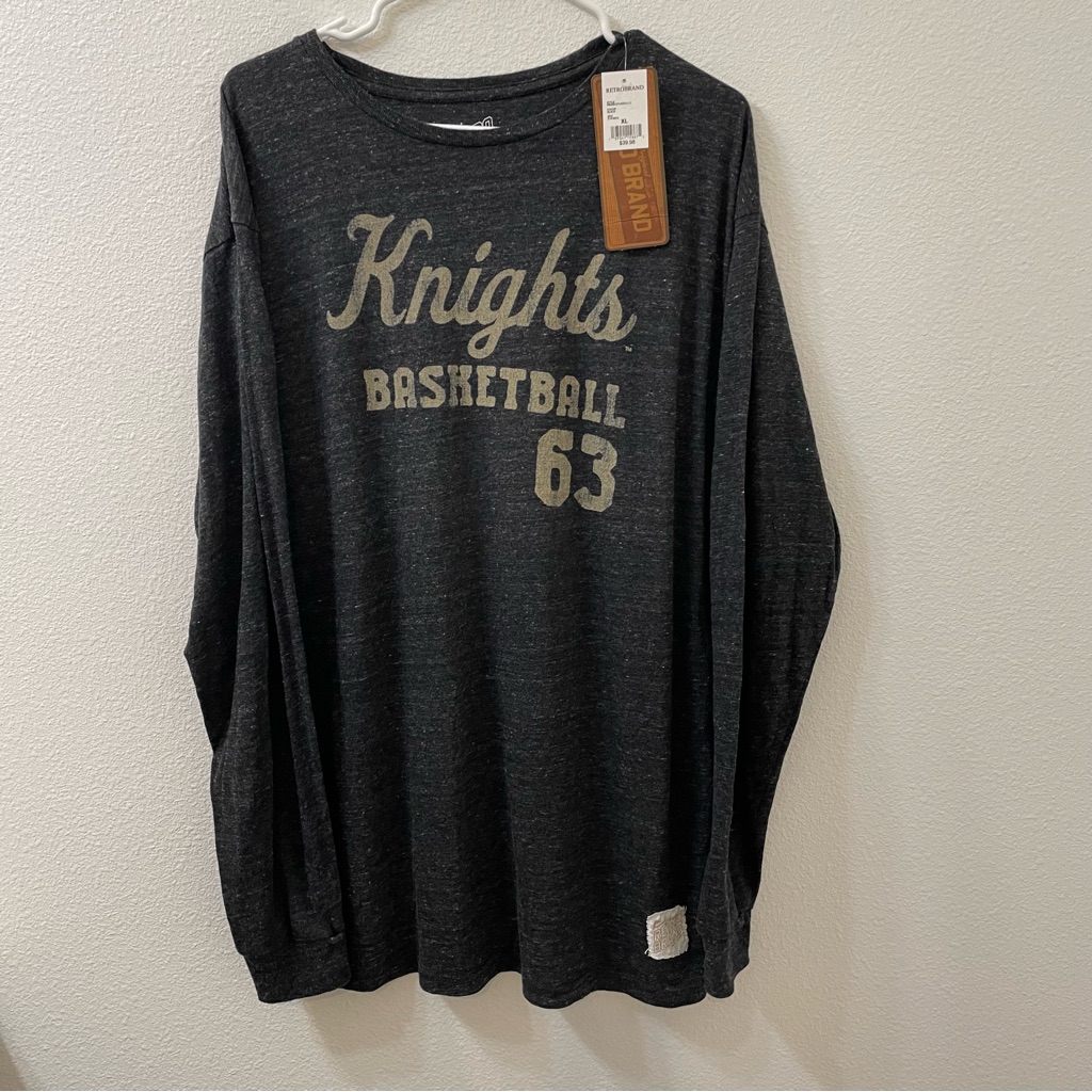 Retro Brand Ucf Knights Basketball 63 Long Sleeve Black Gold Shirt Nwt